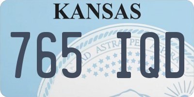 KS license plate 765IQD