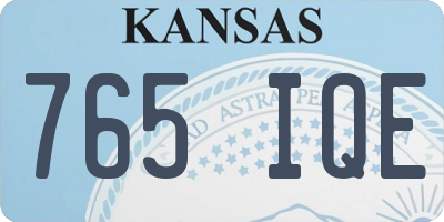 KS license plate 765IQE