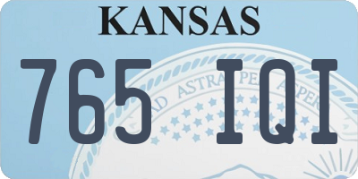 KS license plate 765IQI