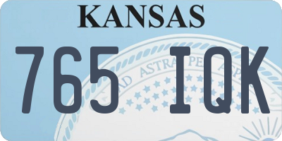 KS license plate 765IQK