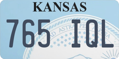 KS license plate 765IQL