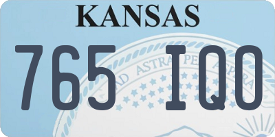 KS license plate 765IQO