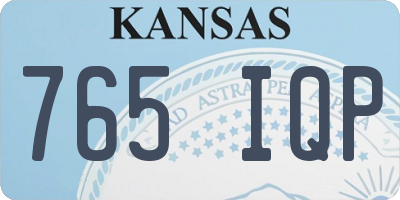 KS license plate 765IQP