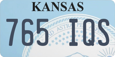 KS license plate 765IQS