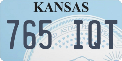 KS license plate 765IQT