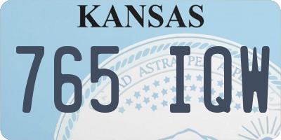 KS license plate 765IQW