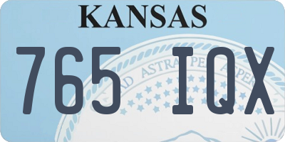 KS license plate 765IQX