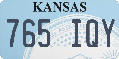 KS license plate 765IQY
