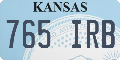 KS license plate 765IRB