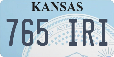 KS license plate 765IRI