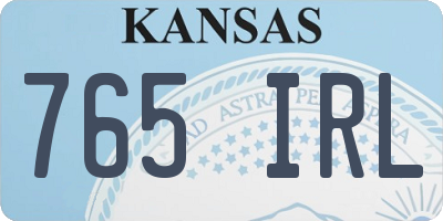KS license plate 765IRL
