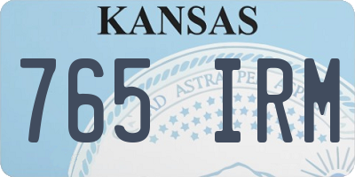 KS license plate 765IRM
