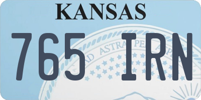 KS license plate 765IRN