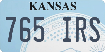 KS license plate 765IRS