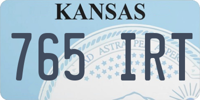 KS license plate 765IRT