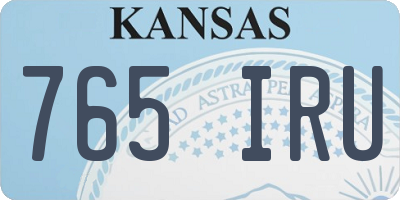 KS license plate 765IRU