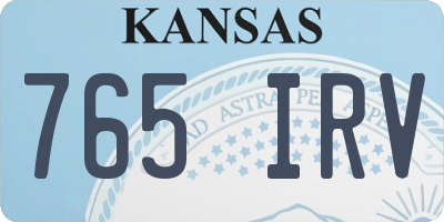 KS license plate 765IRV