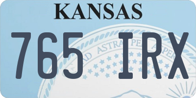 KS license plate 765IRX