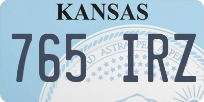 KS license plate 765IRZ