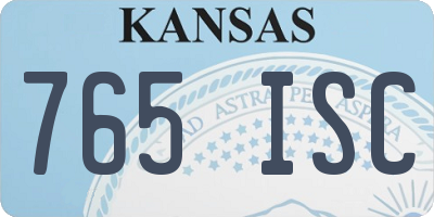 KS license plate 765ISC