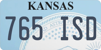 KS license plate 765ISD