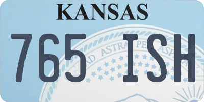 KS license plate 765ISH