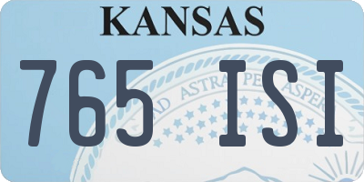 KS license plate 765ISI