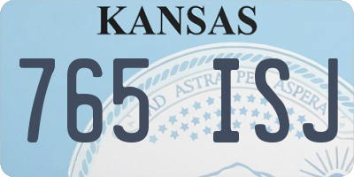KS license plate 765ISJ
