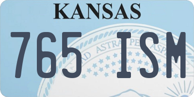KS license plate 765ISM