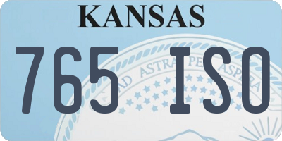 KS license plate 765ISO