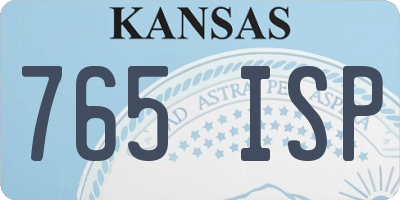 KS license plate 765ISP