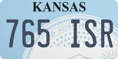 KS license plate 765ISR