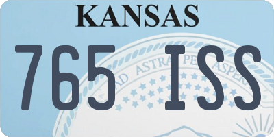 KS license plate 765ISS