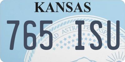 KS license plate 765ISU