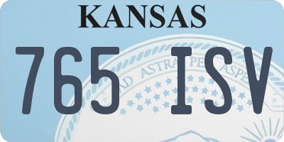 KS license plate 765ISV