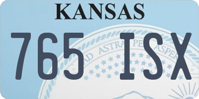 KS license plate 765ISX