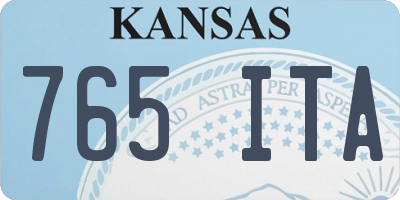 KS license plate 765ITA