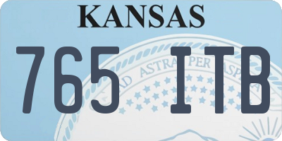 KS license plate 765ITB