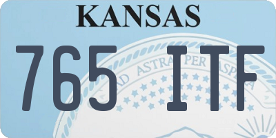 KS license plate 765ITF