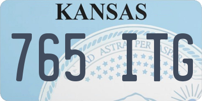 KS license plate 765ITG