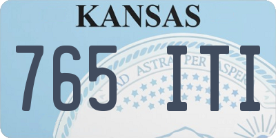 KS license plate 765ITI