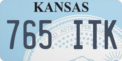 KS license plate 765ITK
