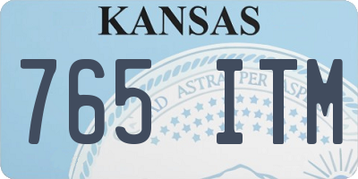 KS license plate 765ITM