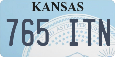 KS license plate 765ITN