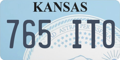 KS license plate 765ITO