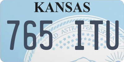 KS license plate 765ITU
