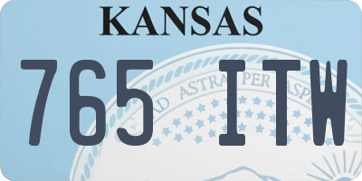 KS license plate 765ITW