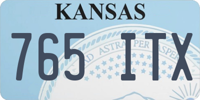 KS license plate 765ITX
