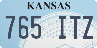 KS license plate 765ITZ