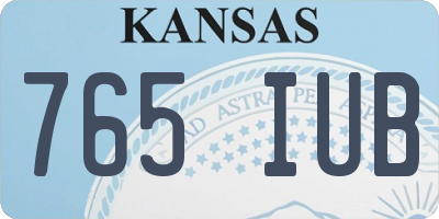 KS license plate 765IUB